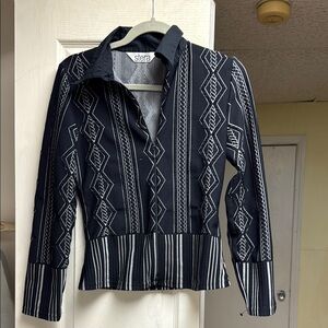 Vintage Stera Black and White Patterned Jacket
